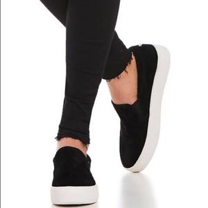 Madden Girls Faux Suede Platform Slip Ons